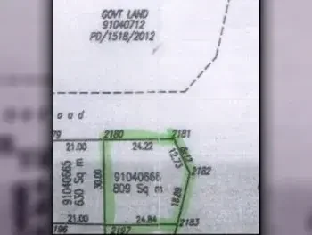 Lands For Sale in Al Wakrah  - Al Wukair  -Area Size 809 Square Meter