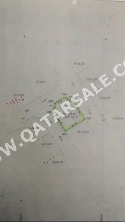 Lands For Sale in Al Rayyan  - Ain Khaled  -Area Size 1,038 Square Meter