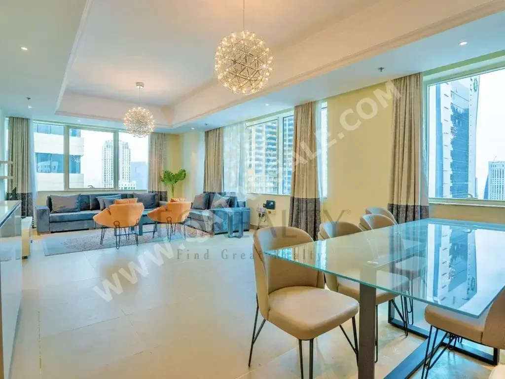 3 Bedrooms  Apartment  For Rent  in Doha -  West Bay  Fully Furnished