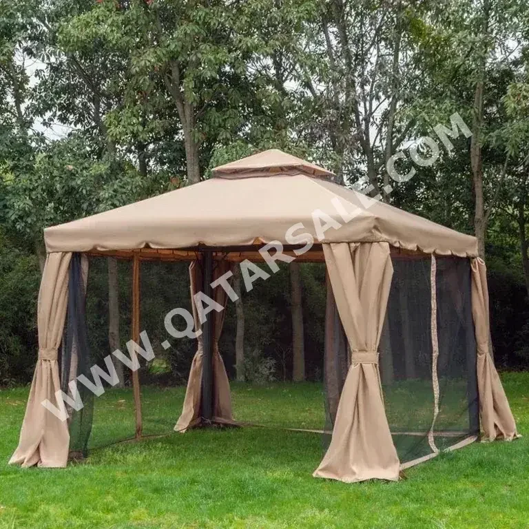 Camping Tent 4 Person  Brown  300 CM  250 CM  Waterproof