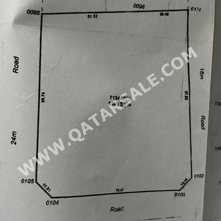 Lands For Sale in Umm Salal  - Umm Salal Ali  -Area Size 8,507 Square Meter