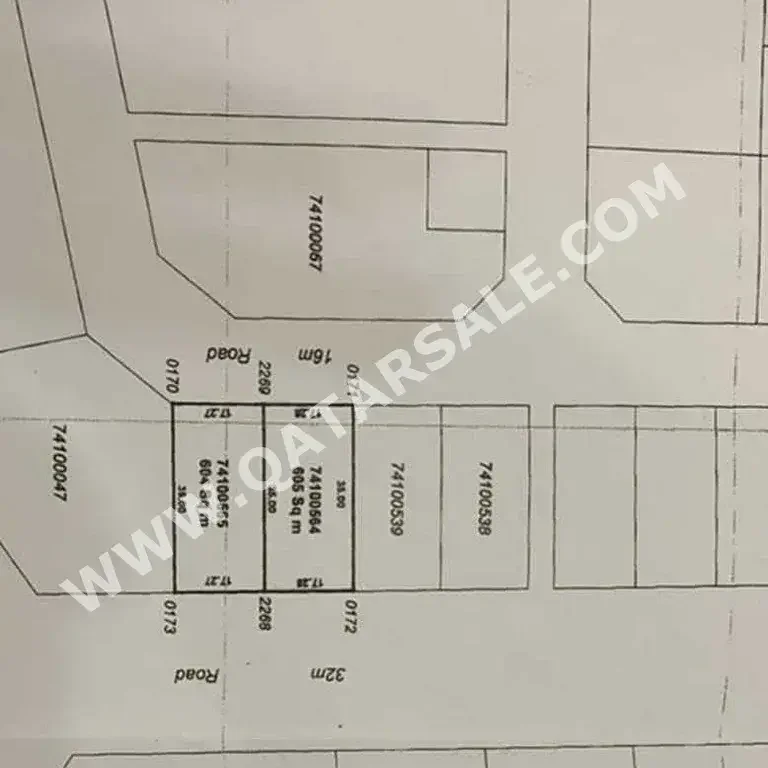 اراضي للبيع في الخور  - الخور  -المساحة 604 متر مربع