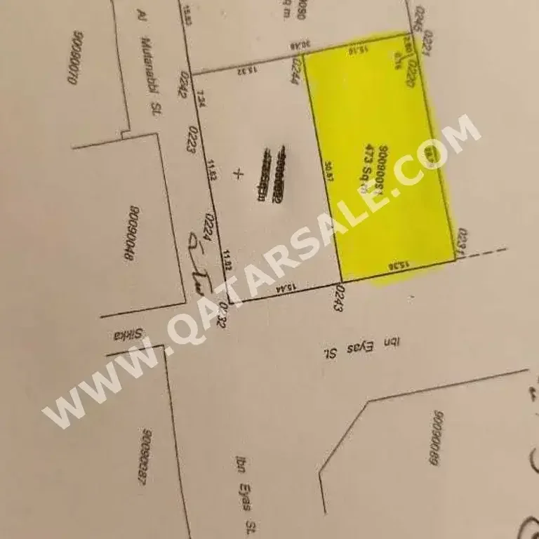 Lands For Sale in Al Wakrah  - Al Wakrah  -Area Size 473 Square Meter