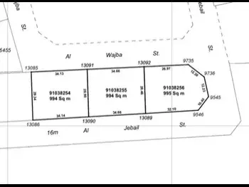 Lands For Sale in Al Wakrah  - Al Wukair  -Area Size 995 Square Meter