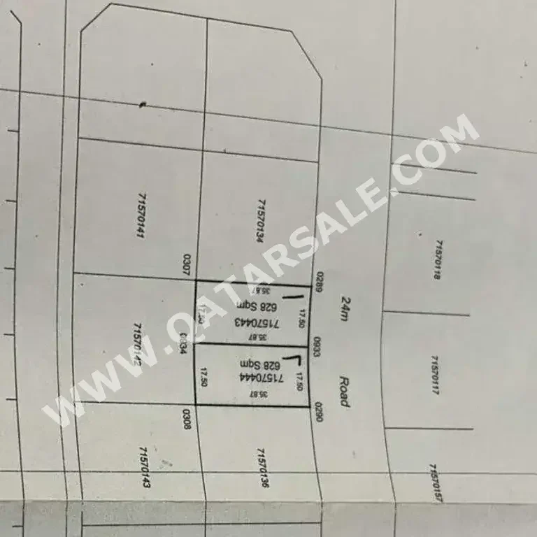 Lands For Sale in Umm Salal  - Umm Salal Ali  -Area Size 628 Square Meter