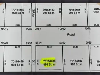 Lands For Sale in Al Daayen  - Umm Qarn  -Area Size 998 Square Meter