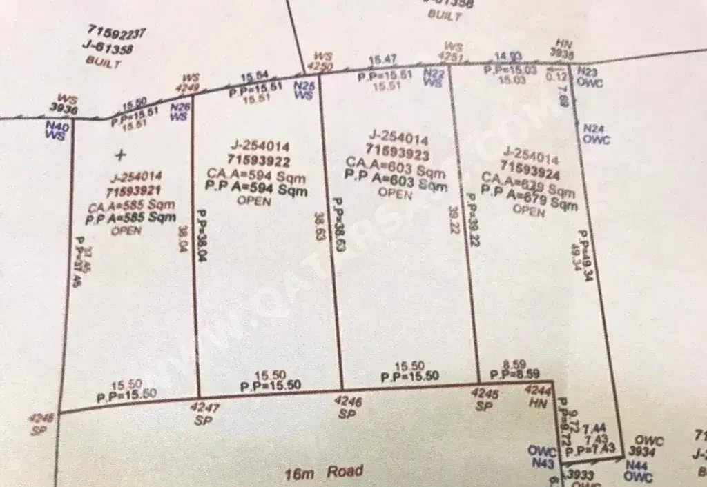 Lands For Sale in Umm Salal  - Umm Ebairiya  -Area Size 679 Square Meter