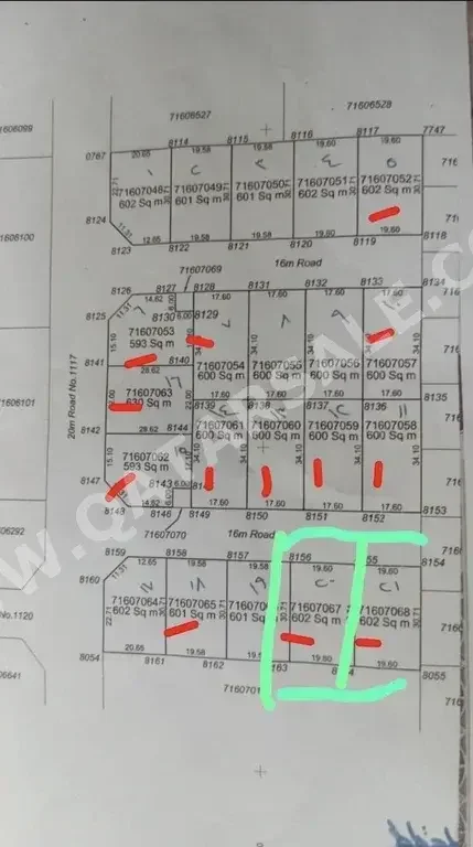 Lands For Sale in Umm Salal  - Umm Ebairiya  -Area Size 602 Square Meter