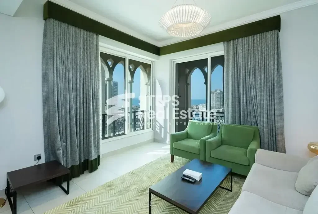 1 Bedrooms  Apartment  For Rent  in Doha -  The Pearl  Fully Furnished