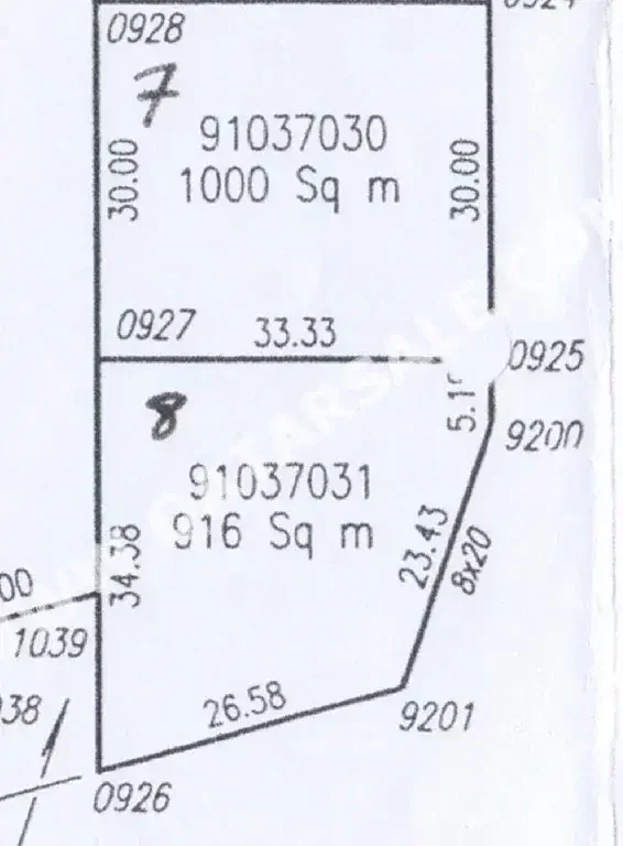 Lands For Sale in Al Wakrah  - Al Wakrah  -Area Size 1,000 Square Meter