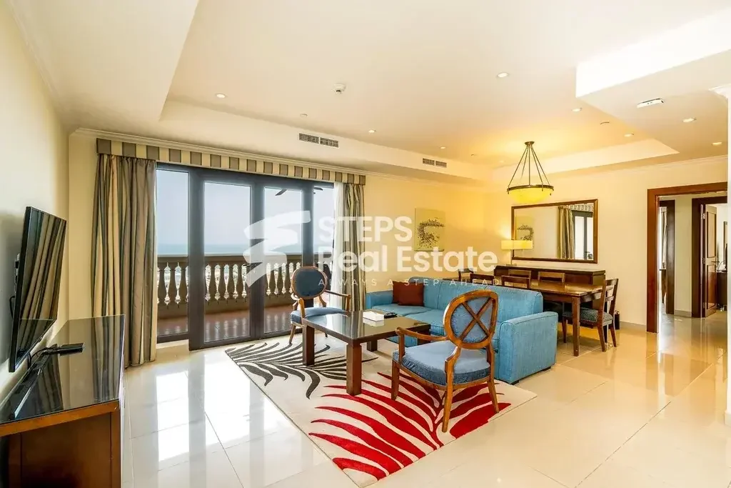 2 Bedrooms  Apartment  For Rent  in Doha -  The Pearl  Fully Furnished