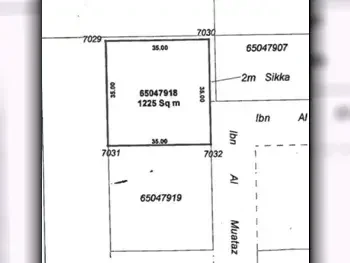 Lands For Sale in Doha  - Al Dafna  -Area Size 1,225 Square Meter