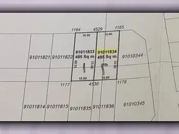 اراضي للبيع في الوكرة  - الوكير  -المساحة 495 متر مربع