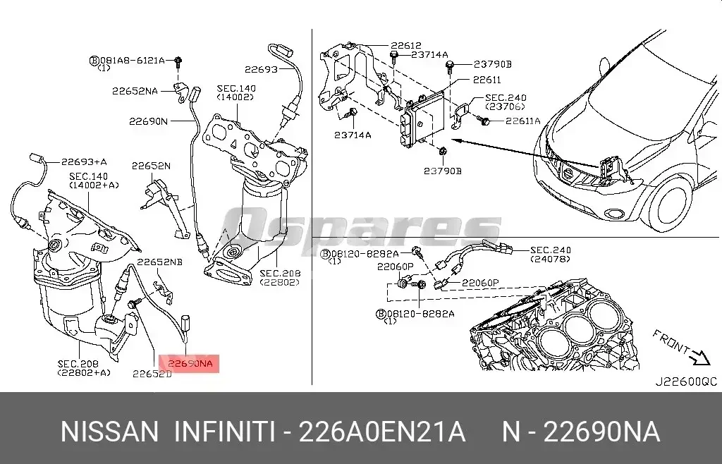 Car Parts - Nissan  Altima  - Electric Parts  -Part Number: 226A0EN21A