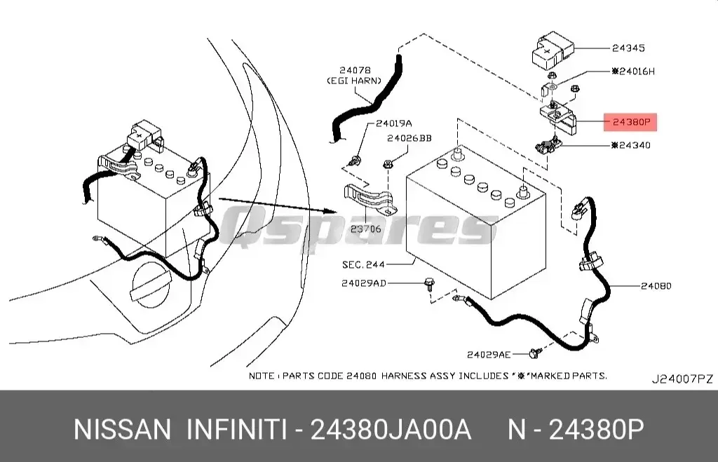 Car Parts - Nissan  Murano  - Lightning & Fuses  -Part Number: 24380JA00A