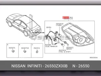 قطع غيار السيارات - نيسان  ألتيما  - اللإضاءة والفيوزات  -رقم القطعة: 26550ZX00B