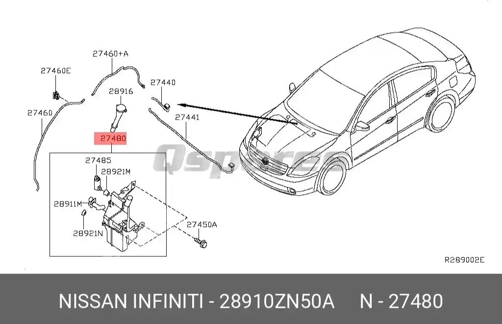 Car Parts - Nissan  Altima  -Part Number: 28910ZN50A