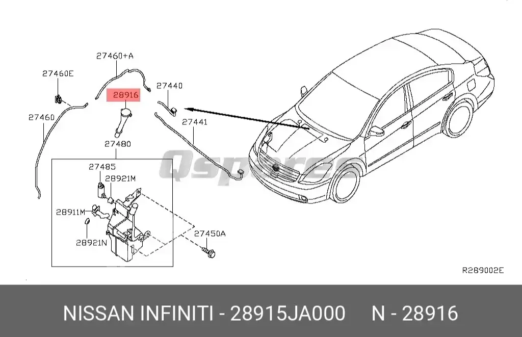 Car Parts - Nissan  Altima  -Part Number: 28915JA000