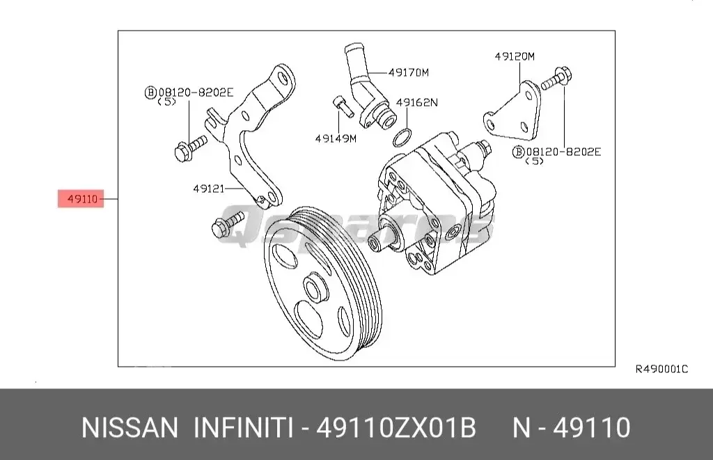 قطع غيار السيارات - نيسان  ألتيما  - التوجيه والتعليق  -رقم القطعة: 49110ZX01B