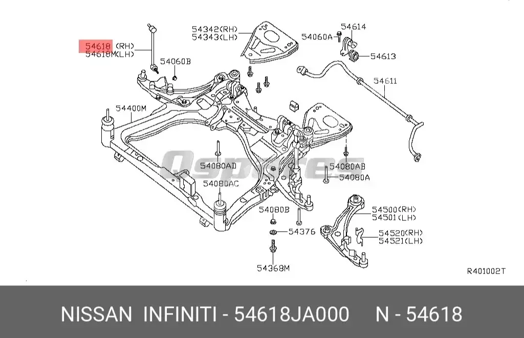 Car Parts - Nissan  Altima  - Drivetrain & Axles  -Part Number: 54618JA000