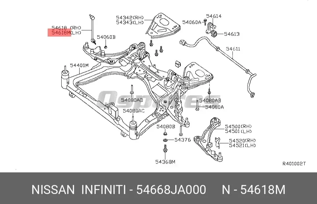 Car Parts - Nissan  Altima  - Drivetrain & Axles  -Part Number: 54668JA000