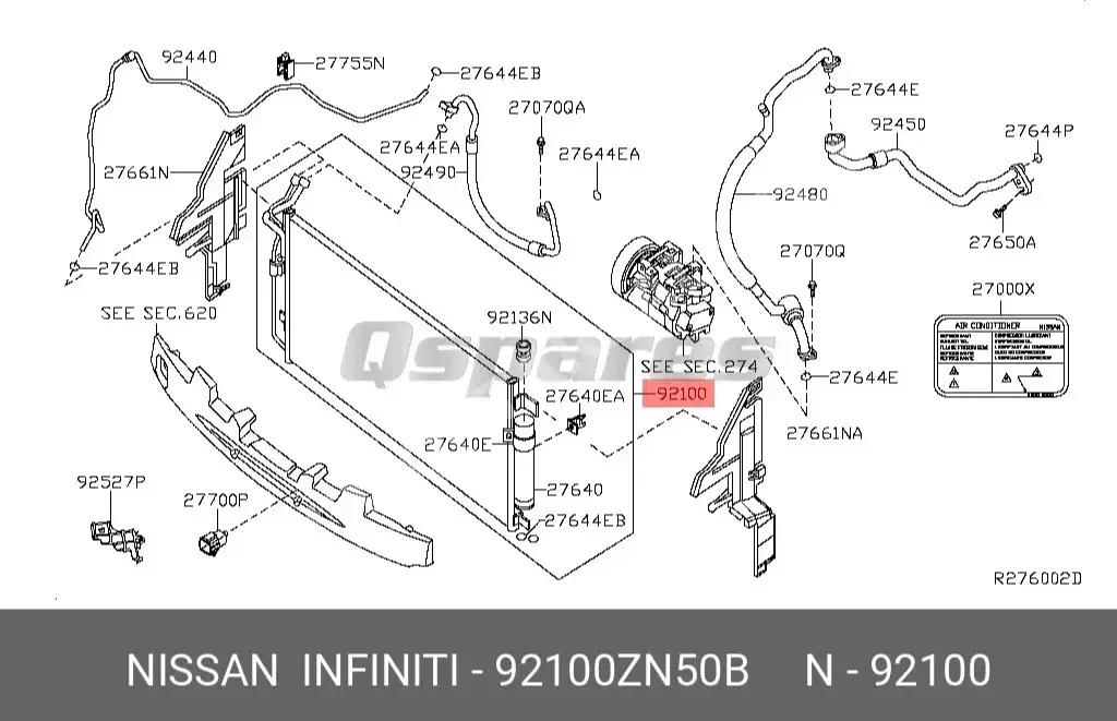 Car Parts - Nissan  Altima  - Heating & Air Conditioning  -Part Number: 92100ZN50B