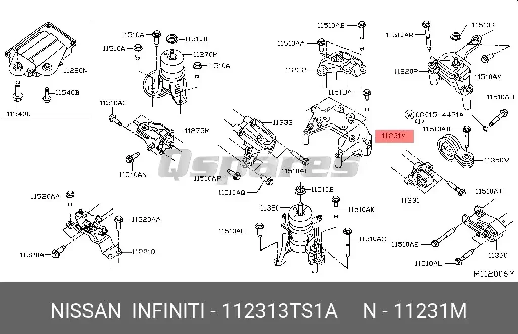 Car Parts - Nissan  Altima  - Engine & Engine Parts  -Part Number: 112313TS1A