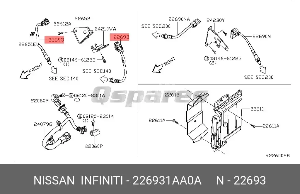 Car Parts - Nissan  Altima  -Part Number: 226931AA0A