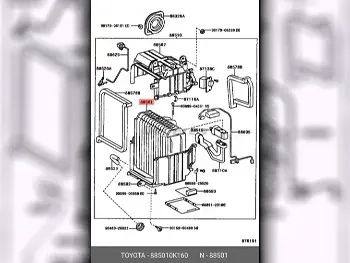 Car Parts - Toyota  Corolla  - Heating & Air Conditioning  -Part Number: 885010K160