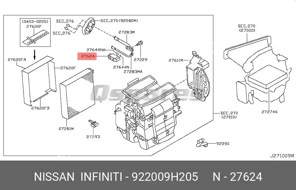 Car Parts - Nissan  Maxima  - Engine & Engine Parts  -Part Number: 922009H205