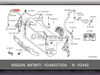 Car Parts - Nissan  Altima  - Belts & Hoses & Water Pumps  -Part Number: 924403TA0A