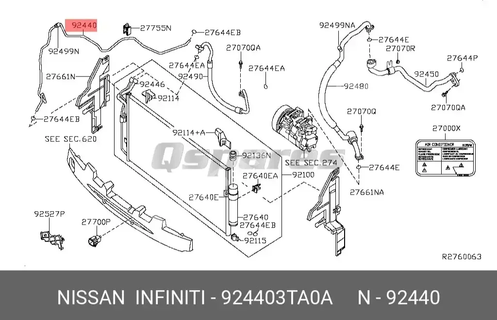 Car Parts - Nissan  Altima  - Belts & Hoses & Water Pumps  -Part Number: 924403TA0A