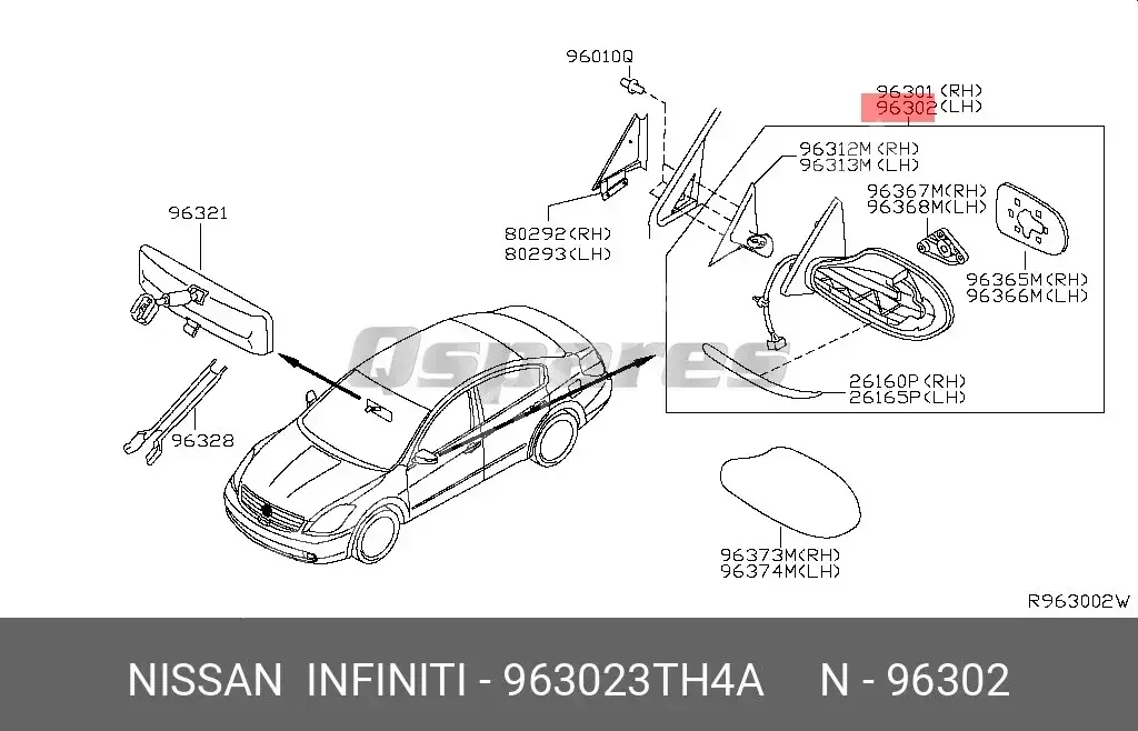 Car Parts - Nissan  Altima  - Body Parts & Mirrors  -Part Number: 963023TH4A