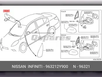 قطع غيار السيارات - نيسان  روج  - قطع بدل السيارة الخارجية و المرايا  -رقم القطعة: 963212Y900