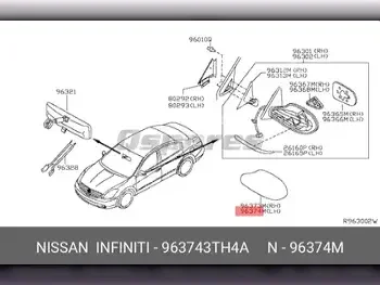 Car Parts - Nissan  Altima  - Body Parts & Mirrors  -Part Number: 963743TH4A