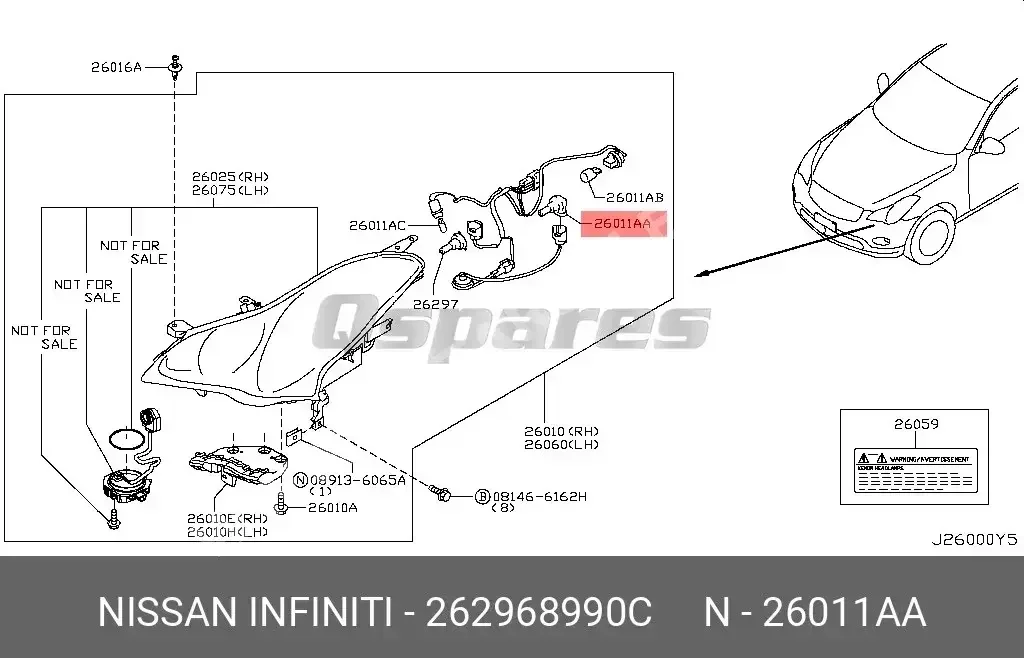 Car Parts - Nissan  Altima  - Lightning & Fuses  -Part Number: 262968990C