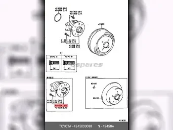 Car Parts - Toyota  Camry  - Brakes & Wheel Bearings  -Part Number: 4245033080