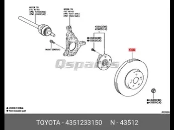 Car Parts - Toyota  Camry  - Brakes & Wheel Bearings  -Part Number: 4351233150