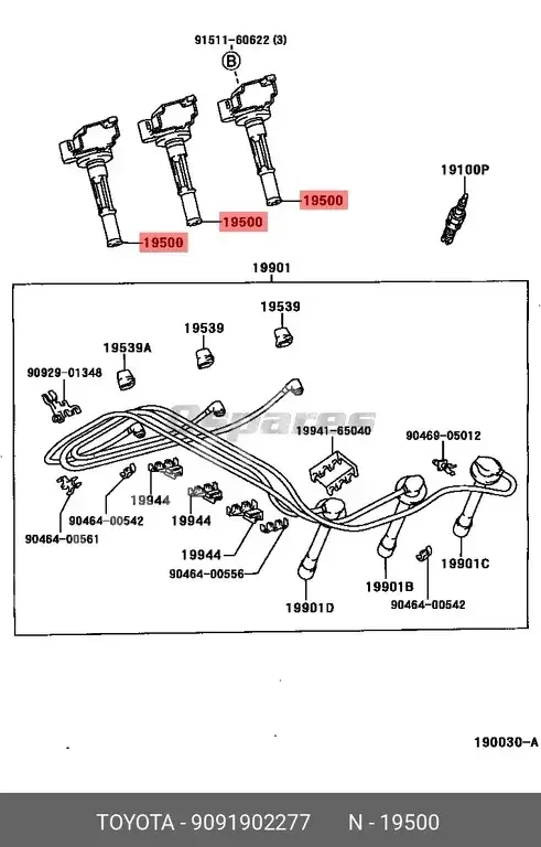 Car Parts - Toyota  Camry  - Alternators & Starters  -Part Number: 9091902277