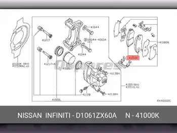 قطع غيار السيارات - نيسان  ألتيما  - الفرامل ومحامل العجلات  -رقم القطعة: D1061ZX60A