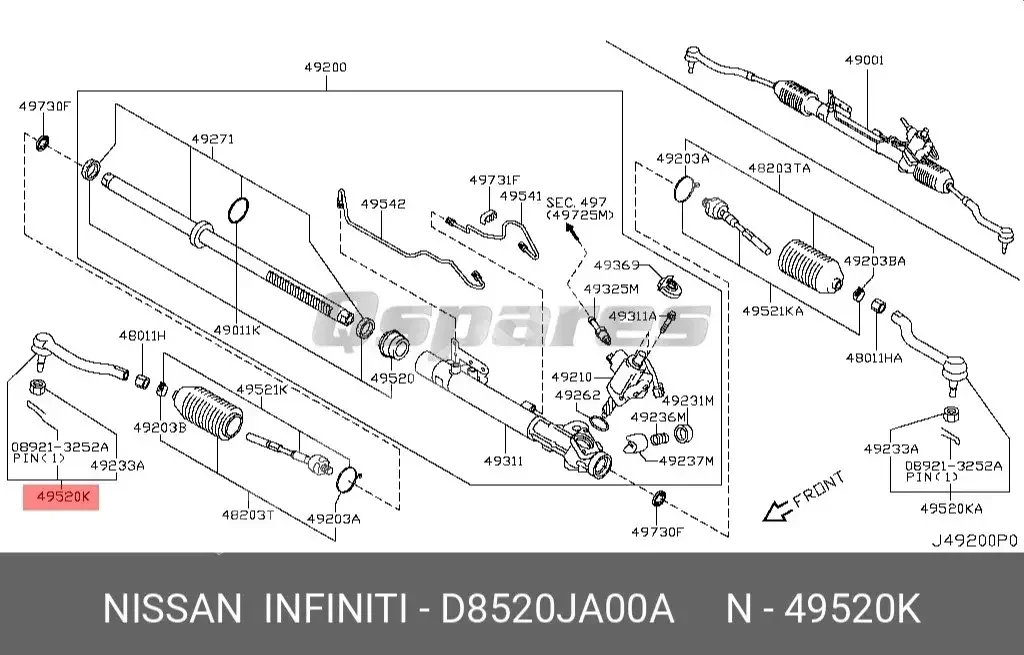 Car Parts - Nissan  Altima  - Drivetrain & Axles  -Part Number: D8520JA00A