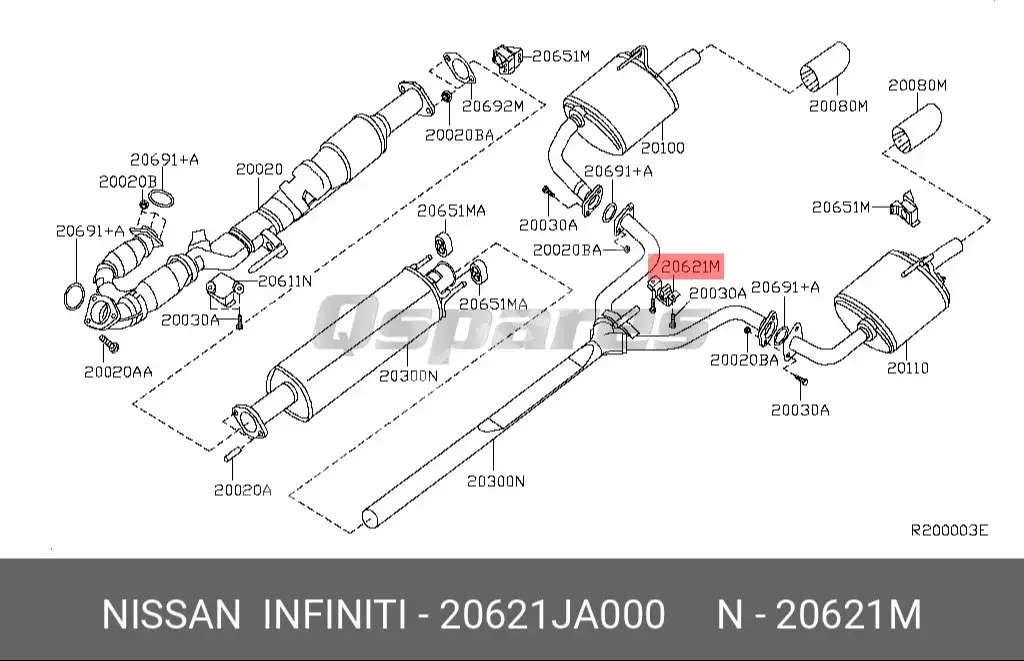 Car Parts - Nissan  Altima  - Exhaust Systems  -Part Number: 20621JA000