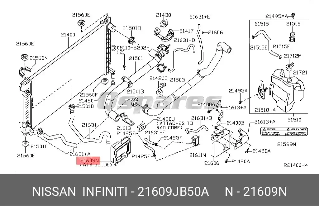 Car Parts - Nissan  Altima  - Cooling and heating system  -Part Number: 21609JB50A