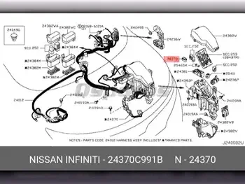 Car Parts - Nissan  Altima  - Lightning & Fuses  -Part Number: 24370C991B