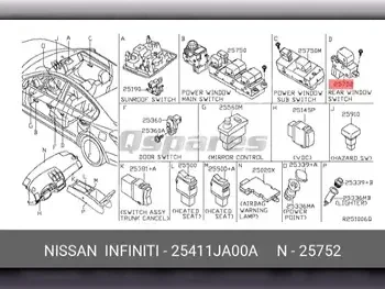 Car Parts - Nissan  Altima  - Interior Parts  -Part Number: 25411JA00A