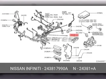 قطع غيار السيارات - نيسان  ألتيما  - اللإضاءة والفيوزات  -رقم القطعة: 243817990A