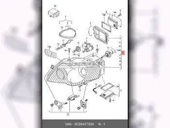 Car Parts - Volkswagen  Passat  - Lightning & Fuses  -Part Number: 3C0941753K