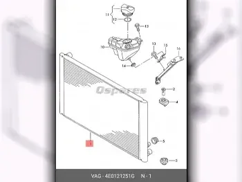 قطع غيار السيارات - اودي  أي 8  - الراديتور ومراوح التبريد  -رقم القطعة: 4E0121251G