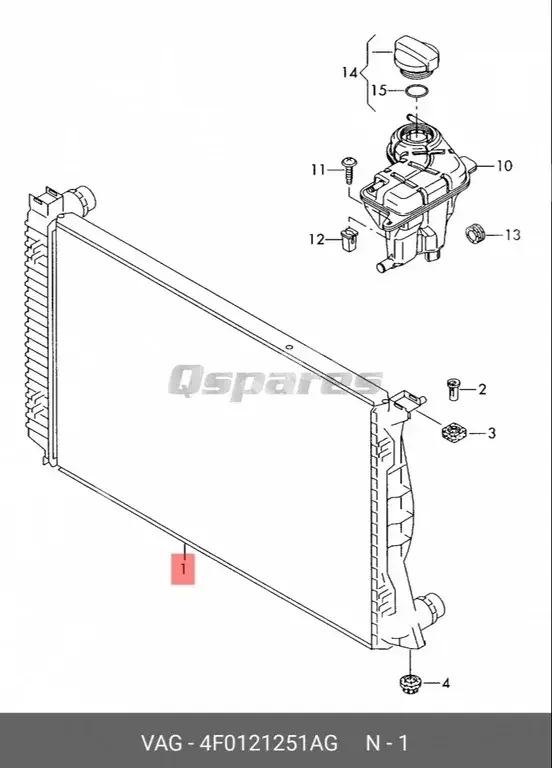 Car Parts - Audi  A6  - Radiators  & Cooling Fans  -Part Number: 4F0121251AG