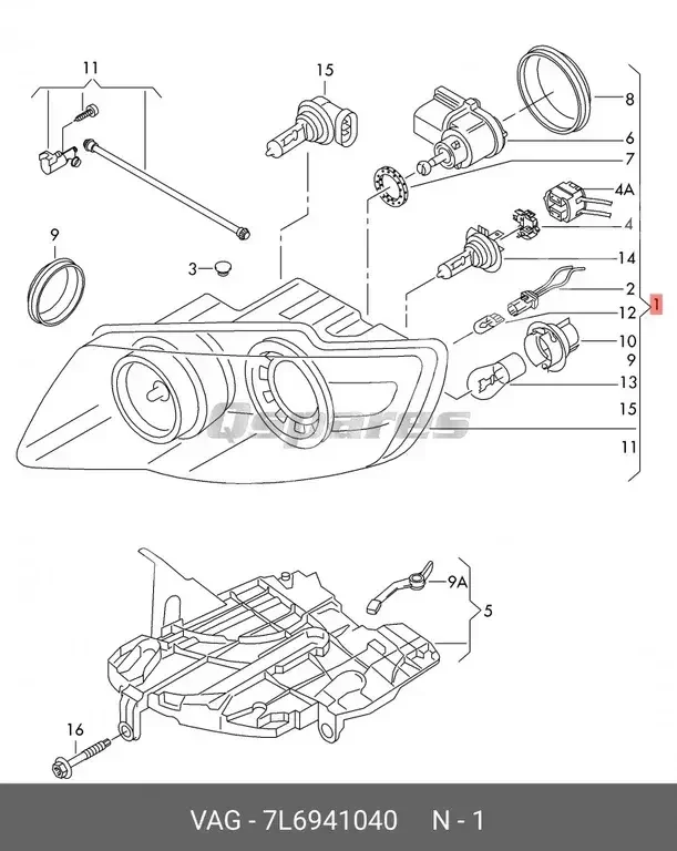 Car Parts - Volkswagen  Touareg  - Lightning & Fuses  -Part Number: 7L6941040